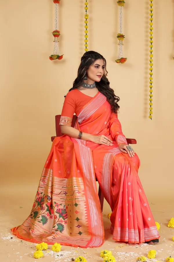 MUSTARD_PURE_SILK_PAITHANI_SAREE